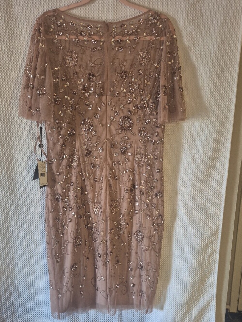 Adrianna Papell Blush Pink Beaded Midi Dress - Picture 14 of 14